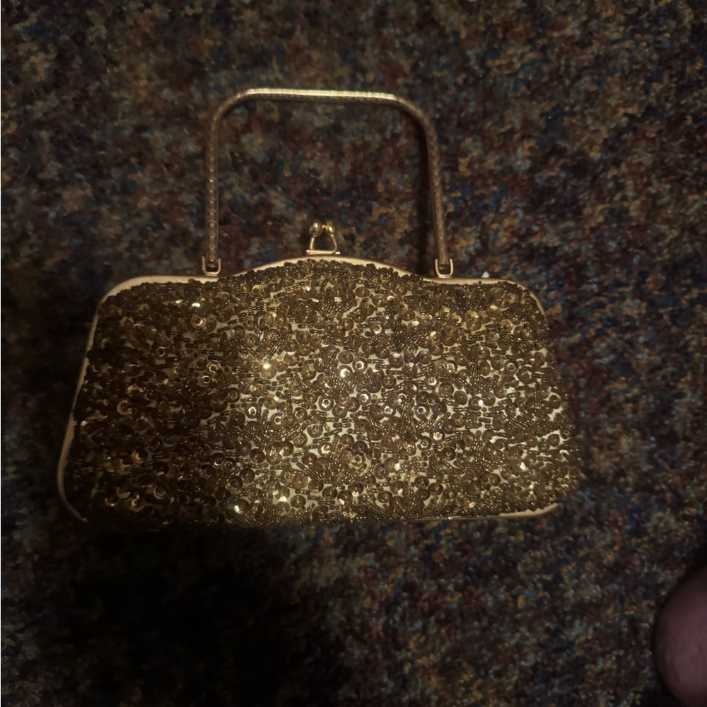 Elegant Gold Sequin Women's Bag